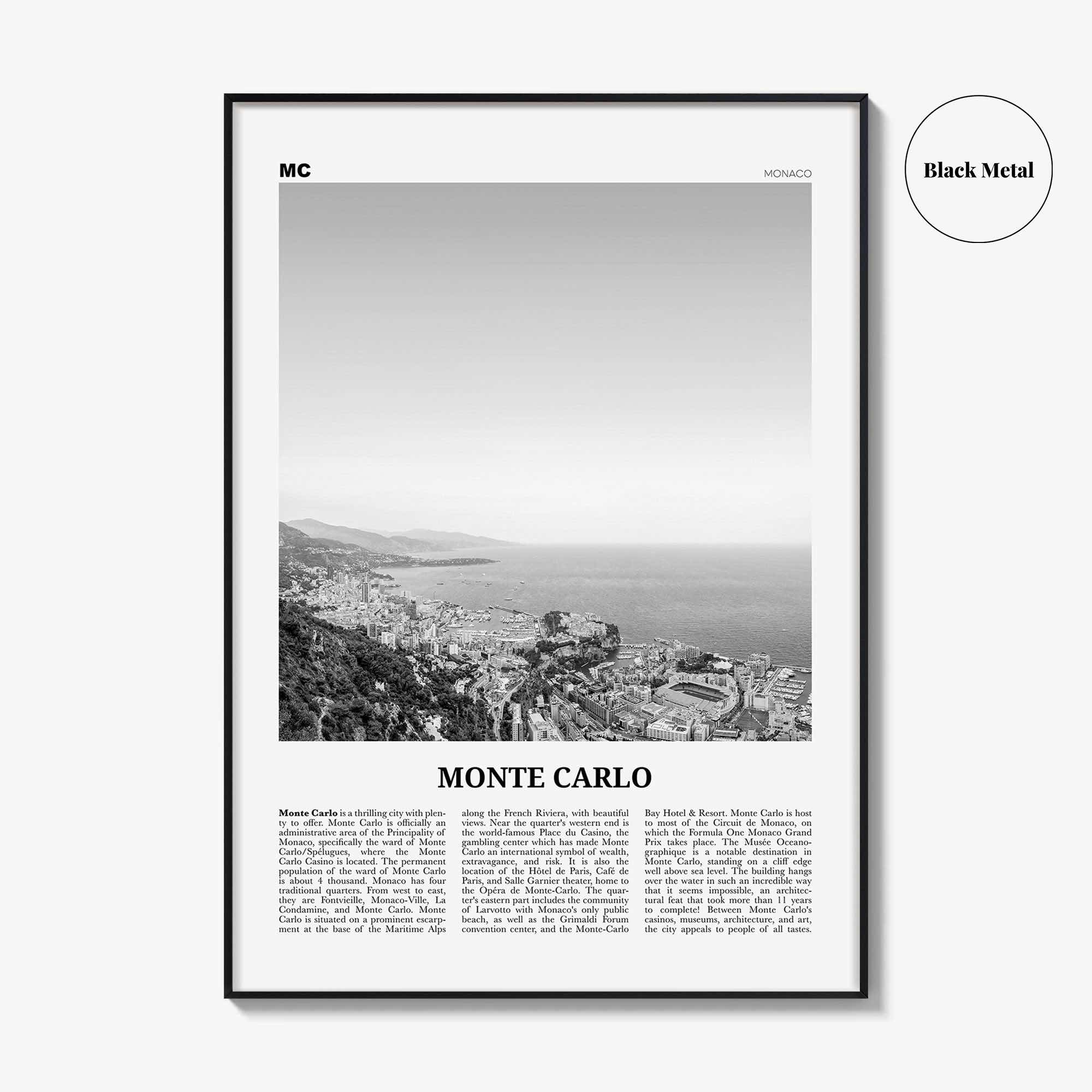 Monte Carlo Print Black and White, Monte Carlo Wall Art, Monte Carlo Poster, Monte Carlo Photo, Monte Carlo Wall Decor, Monaco, Europe