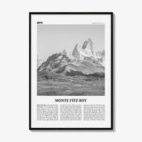 Monte Fitz Roy Print Black and White, Mount Fitz Roy Wall Art, Mount Fitz Roy Photo, Monte Fitz Roy, Cerro Chaltén, Cerro Fitz Roy