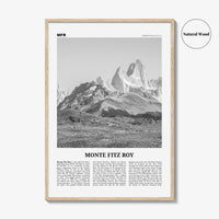 Monte Fitz Roy Print Black and White, Mount Fitz Roy Wall Art, Mount Fitz Roy Photo, Monte Fitz Roy, Cerro Chaltén, Cerro Fitz Roy