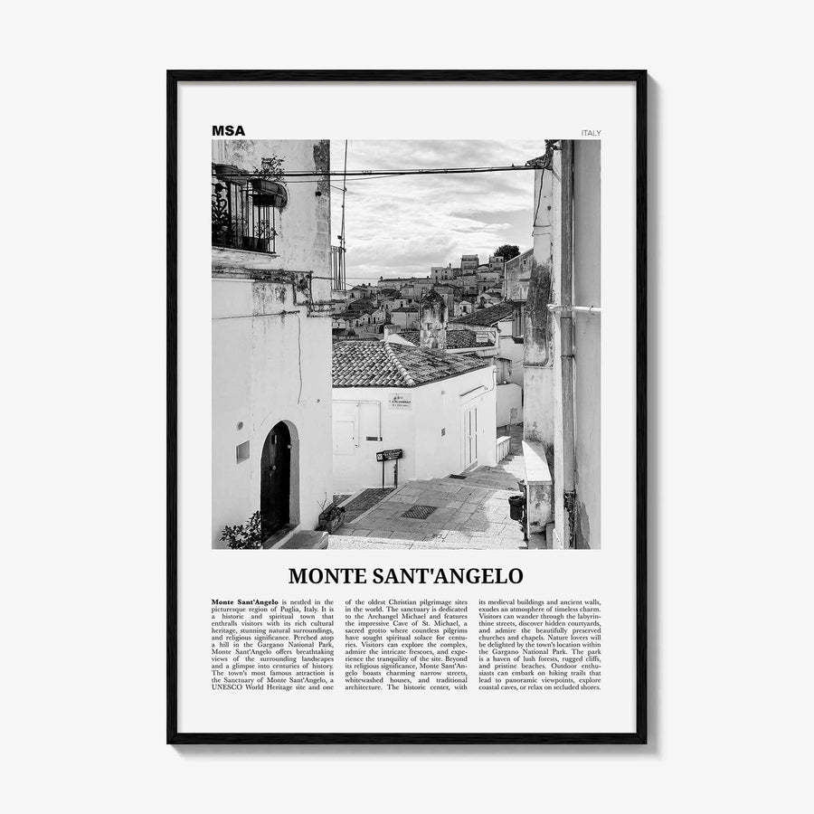 Monte Santangelo Print Black and White, Monte Santangelo Wall Art, Monte Santangelo Poster, Monte Santangelo Photo, Wall Décor, Italy