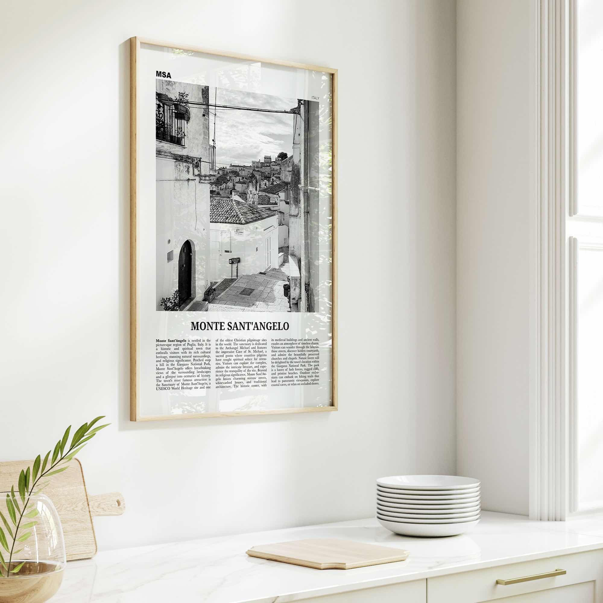 Monte Santangelo Print Black and White, Monte Santangelo Wall Art, Monte Santangelo Poster, Monte Santangelo Photo, Wall Décor, Italy