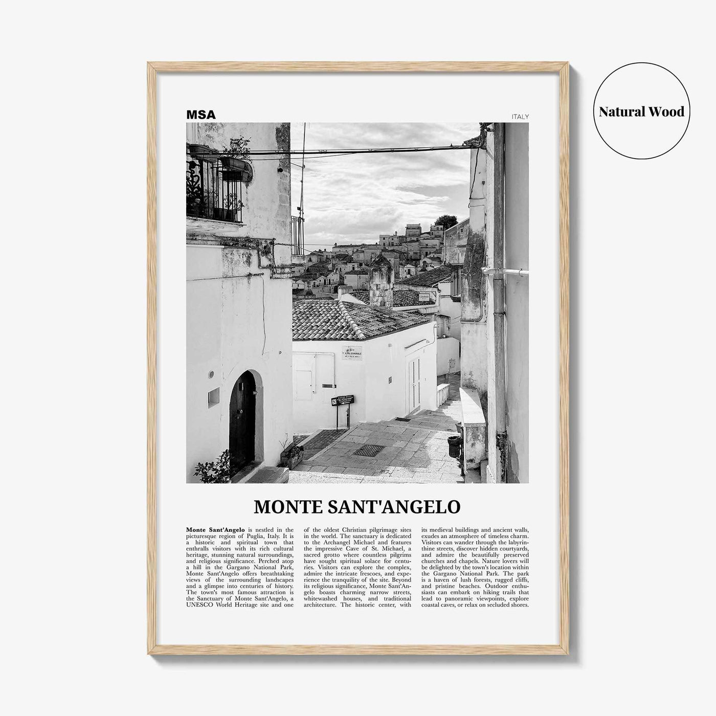 Monte Santangelo Print Black and White, Monte Santangelo Wall Art, Monte Santangelo Poster, Monte Santangelo Photo, Wall Décor, Italy