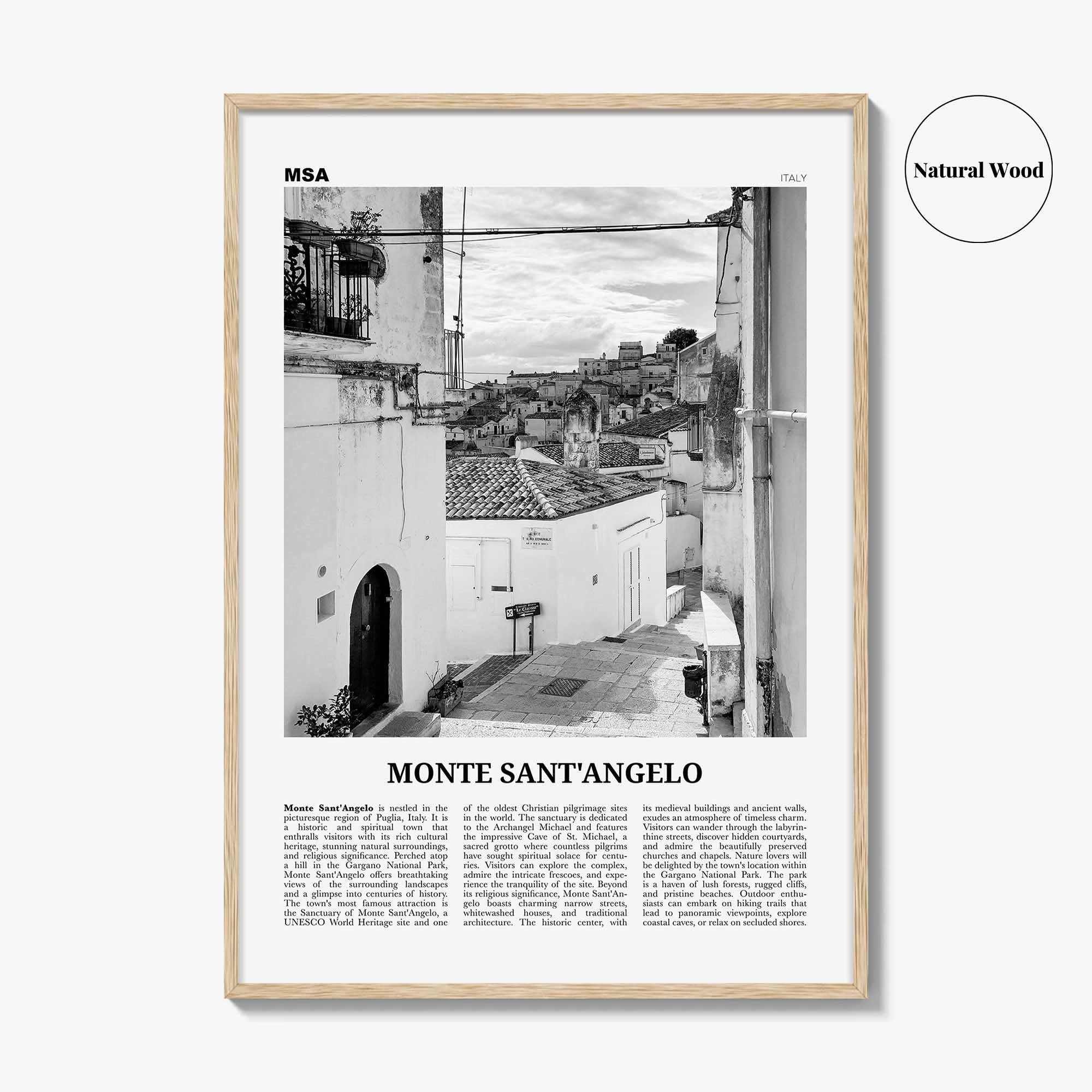 Monte Santangelo Print Black and White, Monte Santangelo Wall Art, Monte Santangelo Poster, Monte Santangelo Photo, Wall Décor, Italy