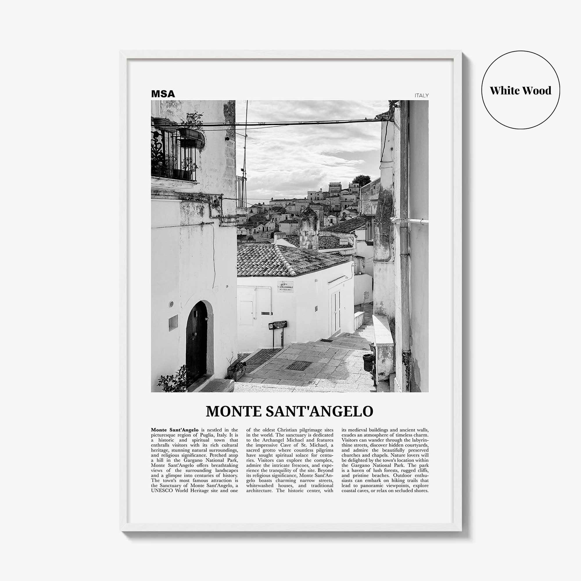 Monte Santangelo Print Black and White, Monte Santangelo Wall Art, Monte Santangelo Poster, Monte Santangelo Photo, Wall Décor, Italy