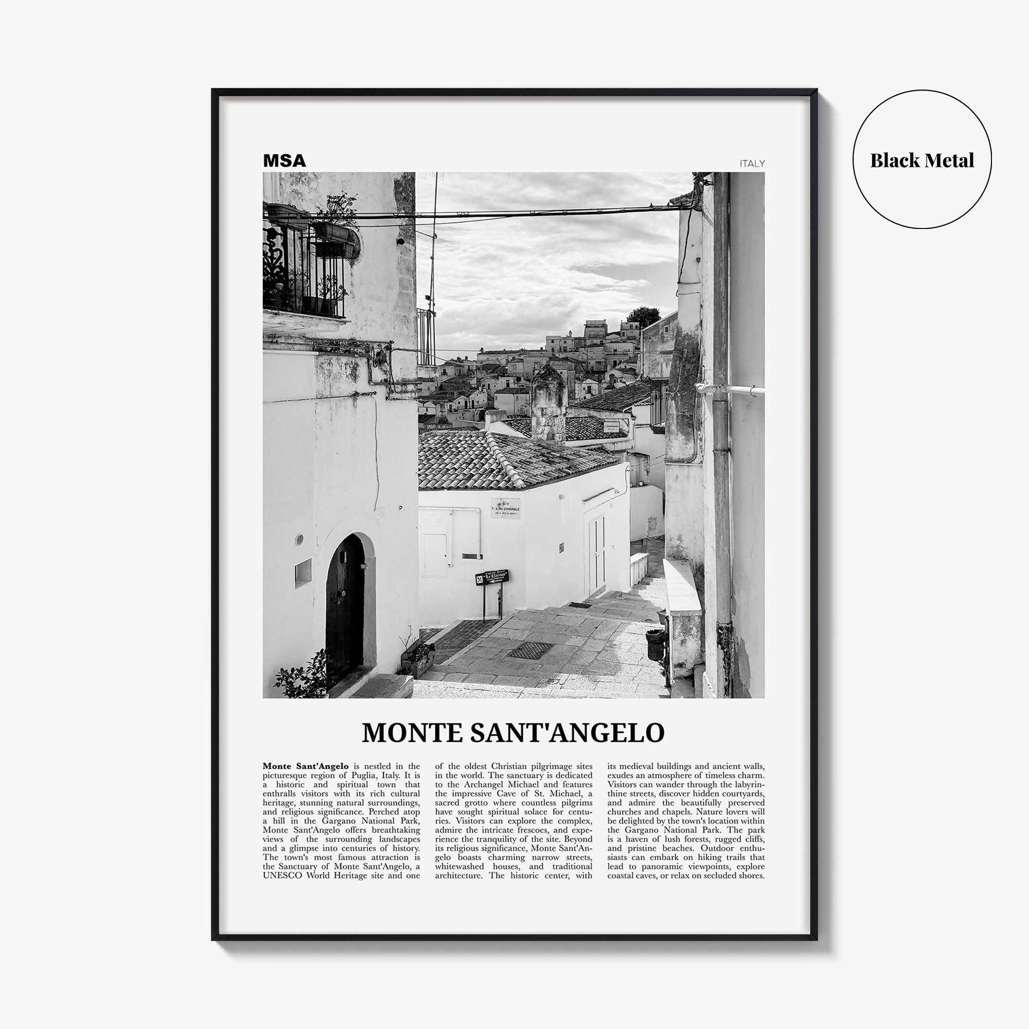 Monte Santangelo Print Black and White, Monte Santangelo Wall Art, Monte Santangelo Poster, Monte Santangelo Photo, Wall Décor, Italy