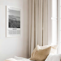 Montecito Print Black and White, Montecito Wall Art, Montecito Poster, Montecito Photo, Montecito Wall Décor, Montecito Map, California, USA