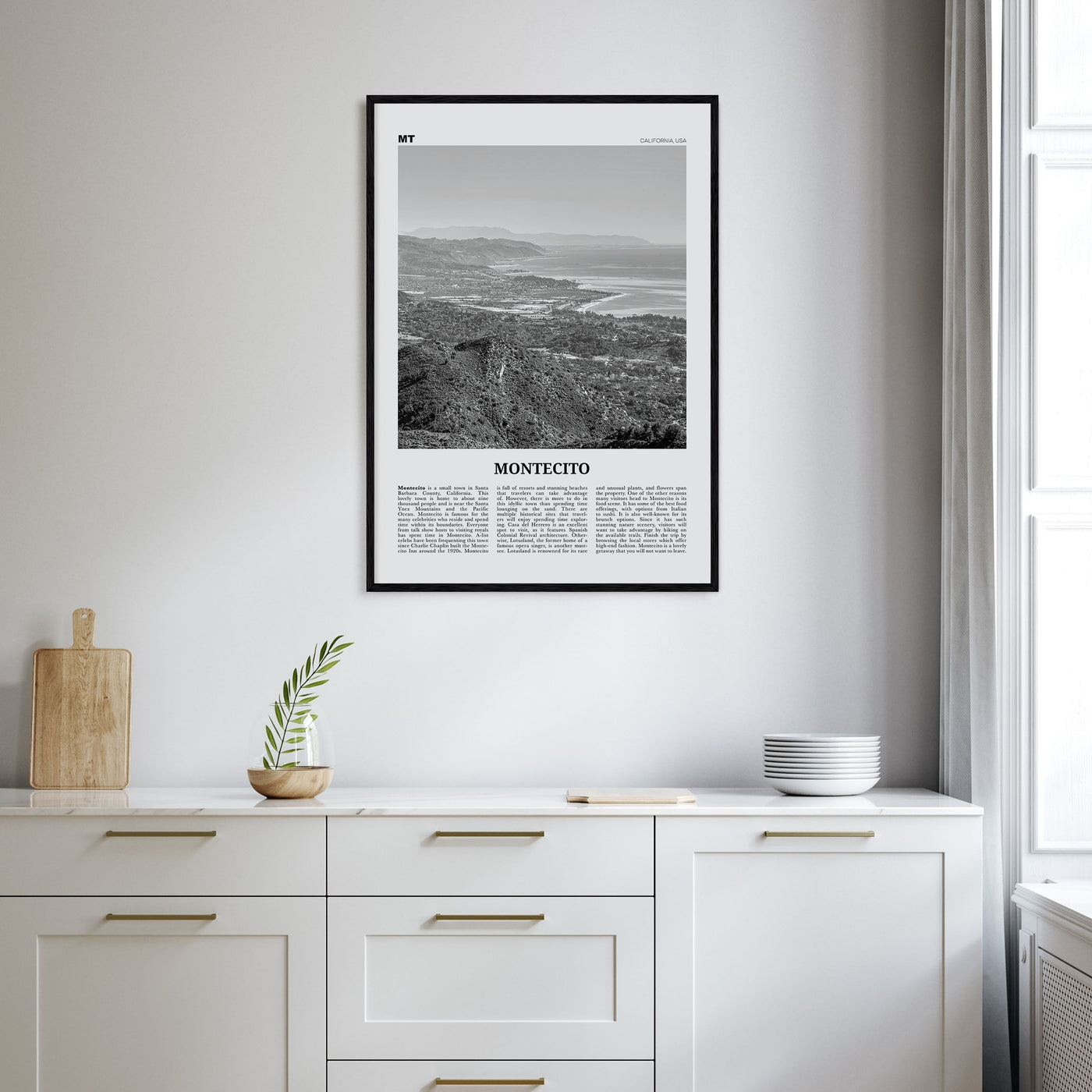 Montecito Travel B&W Poster