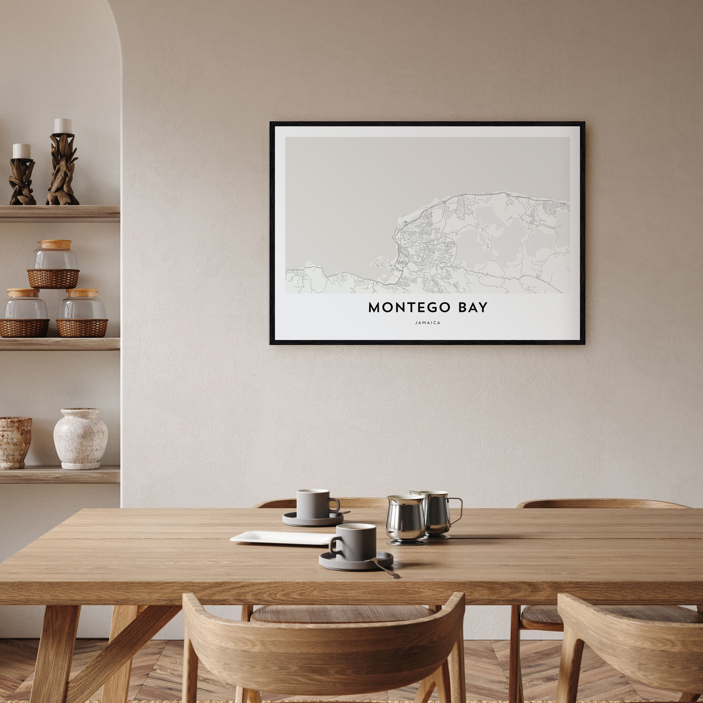 Montego Bay Map Landscape Poster