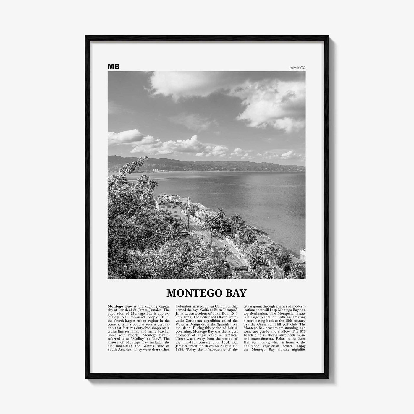 Montego Bay Print Black and White, Montego Bay Wall Art, Montego Bay Poster, Montego Bay Photo, Montego Bay Wall Décor, Jamaica