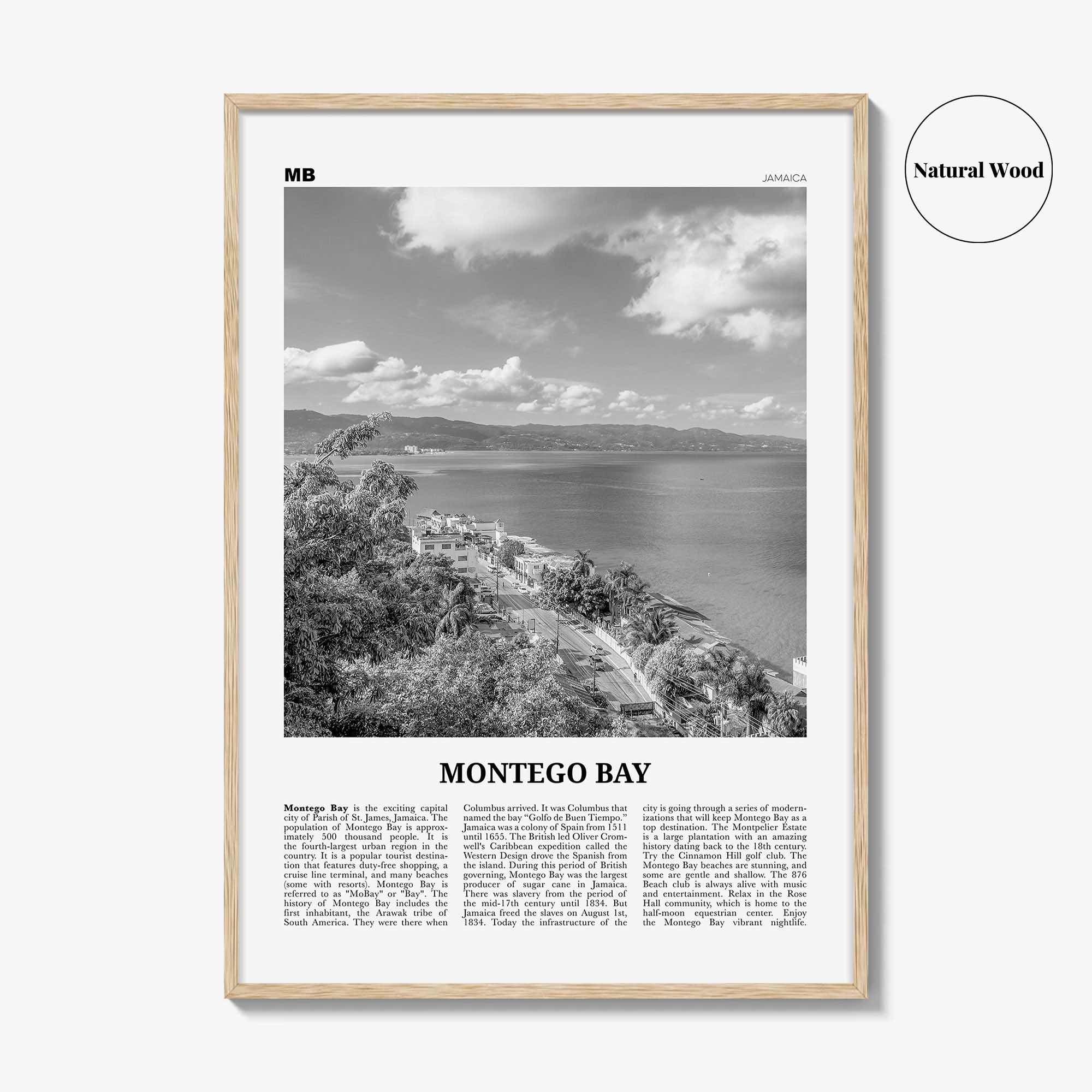 Montego Bay Print Black and White, Montego Bay Wall Art, Montego Bay Poster, Montego Bay Photo, Montego Bay Wall Décor, Jamaica