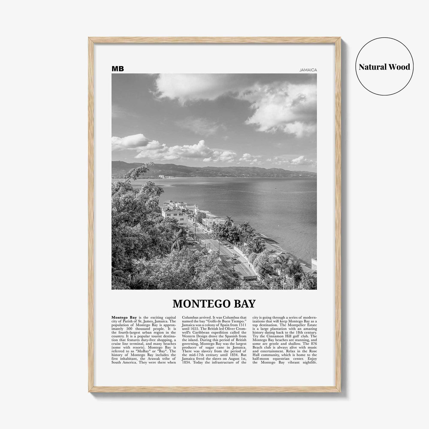 Montego Bay Print Black and White, Montego Bay Wall Art, Montego Bay Poster, Montego Bay Photo, Montego Bay Wall Décor, Jamaica