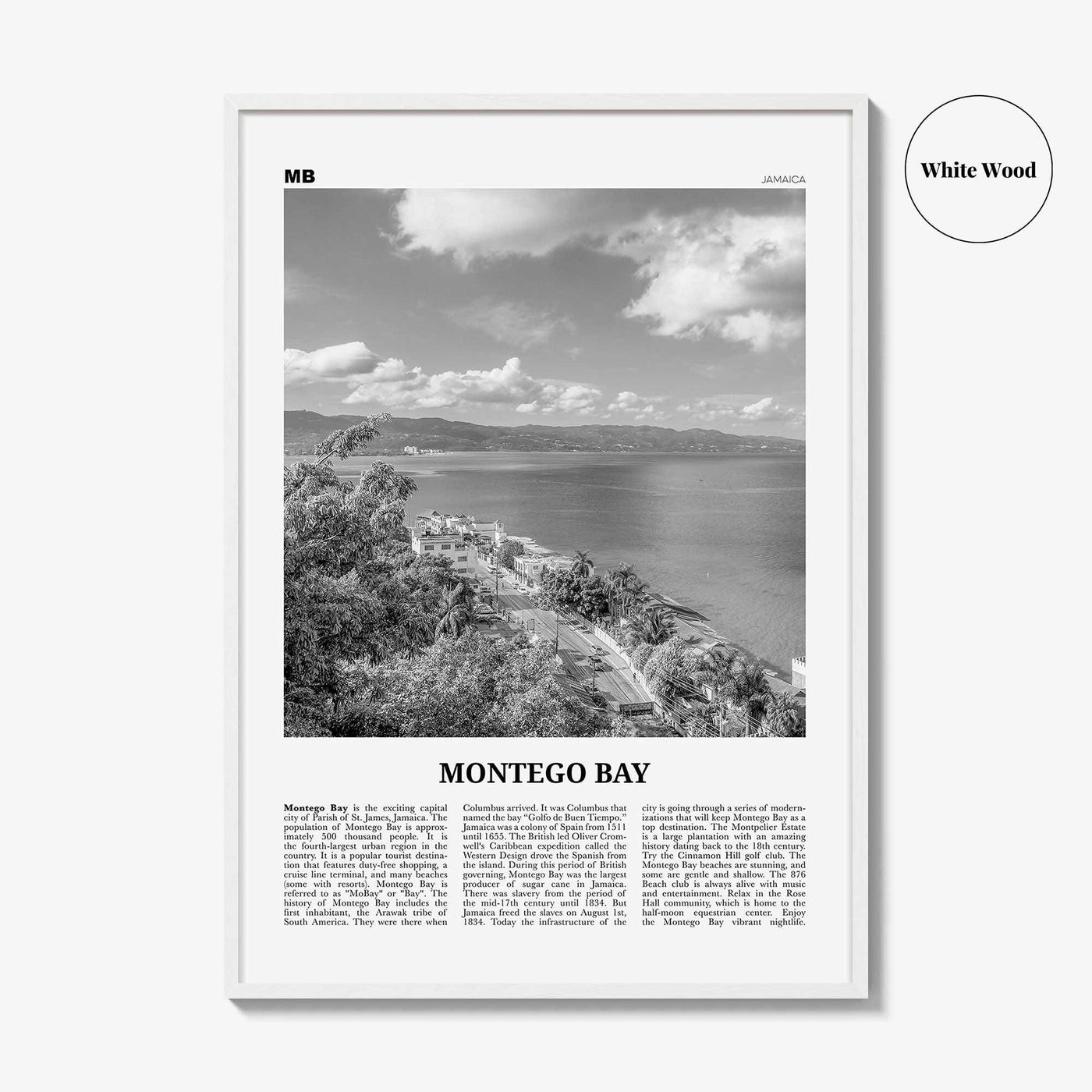 Montego Bay Print Black and White, Montego Bay Wall Art, Montego Bay Poster, Montego Bay Photo, Montego Bay Wall Décor, Jamaica