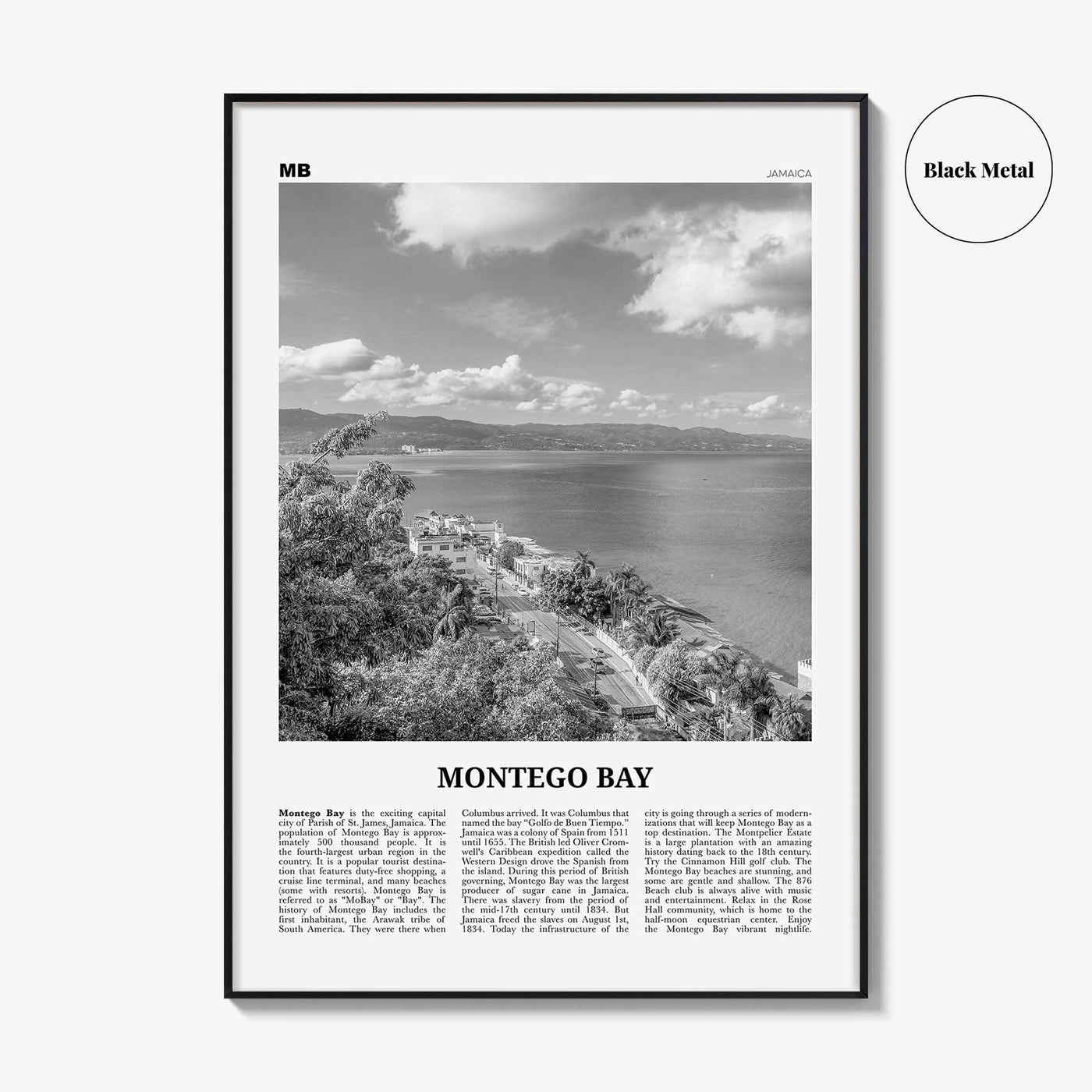 Montego Bay Print Black and White, Montego Bay Wall Art, Montego Bay Poster, Montego Bay Photo, Montego Bay Wall Décor, Jamaica
