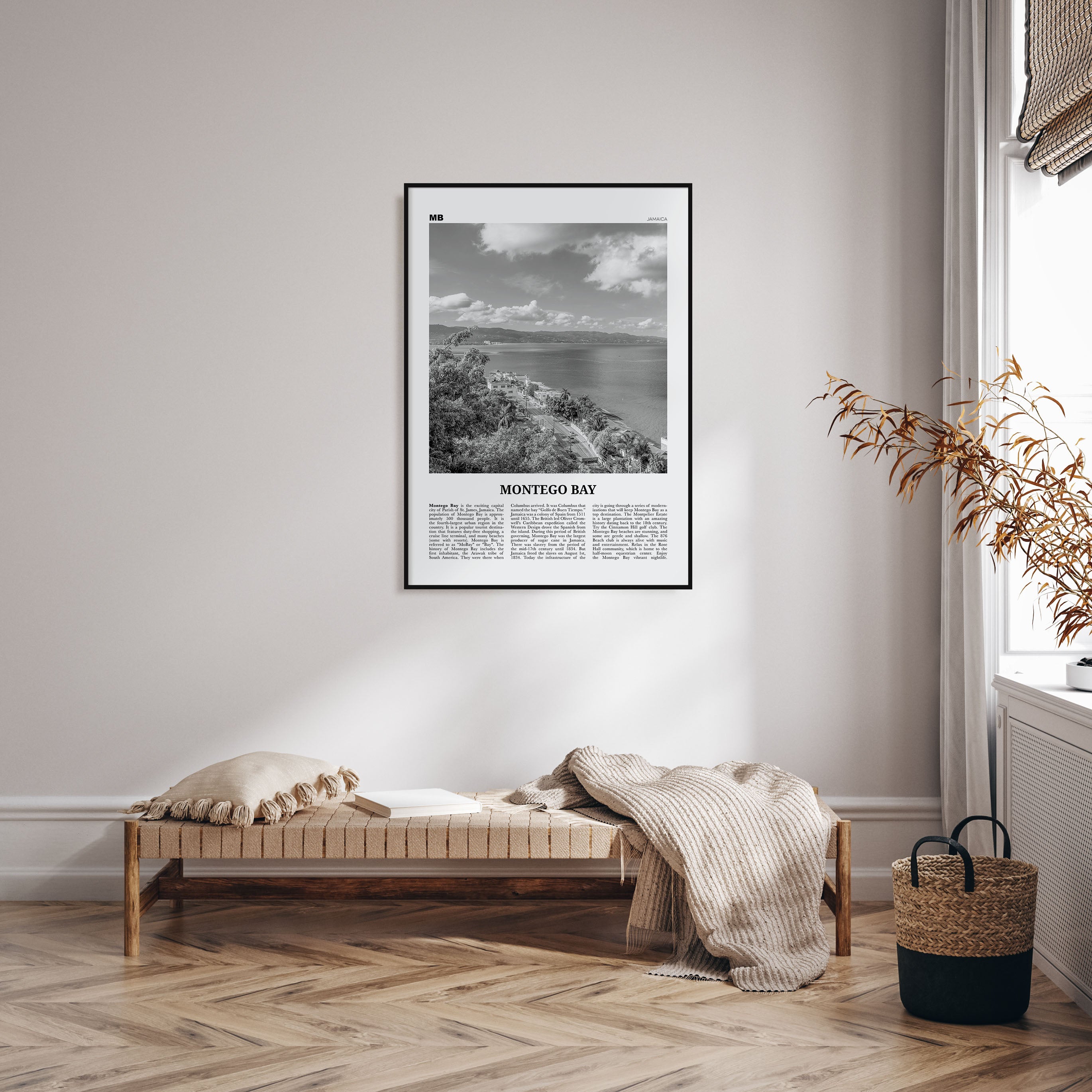 Montego Bay Travel B&W Poster