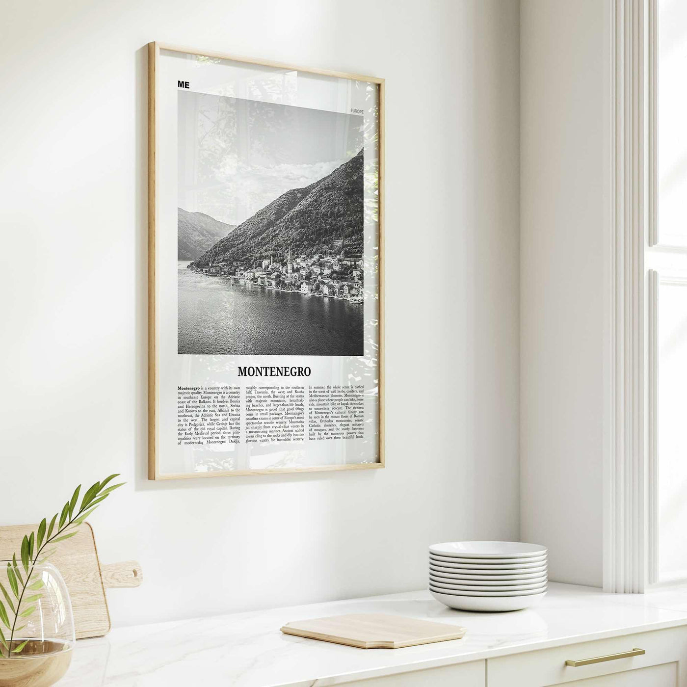 Montenegro Print Black and White, Montenegro Wall Art, Montenegro Poster, Montenegro Photo, Црна Гора, Crna, Gora, Podgorica, Balkan, Europe