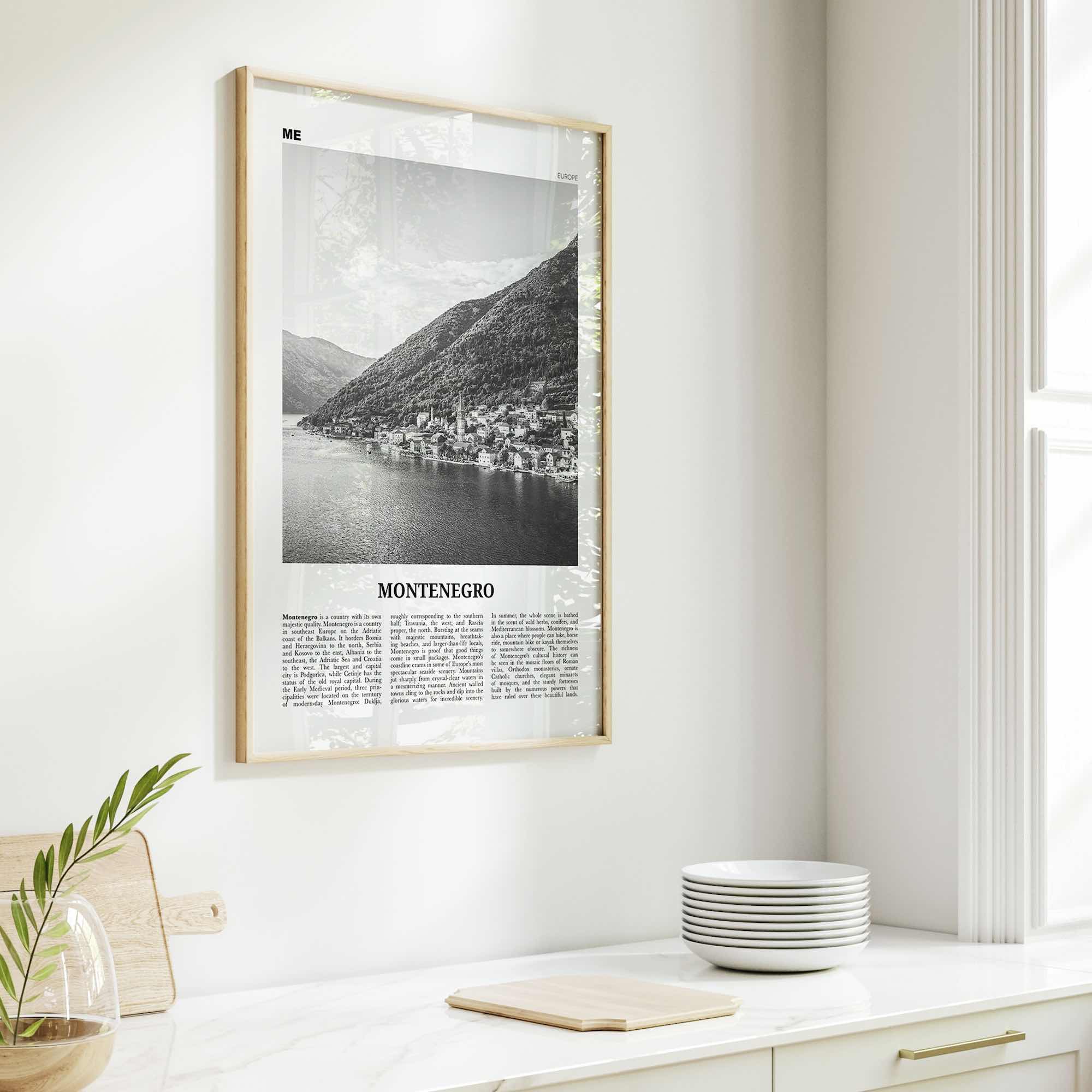 Montenegro Print Black and White, Montenegro Wall Art, Montenegro Poster, Montenegro Photo, Црна Гора, Crna, Gora, Podgorica, Balkan, Europe
