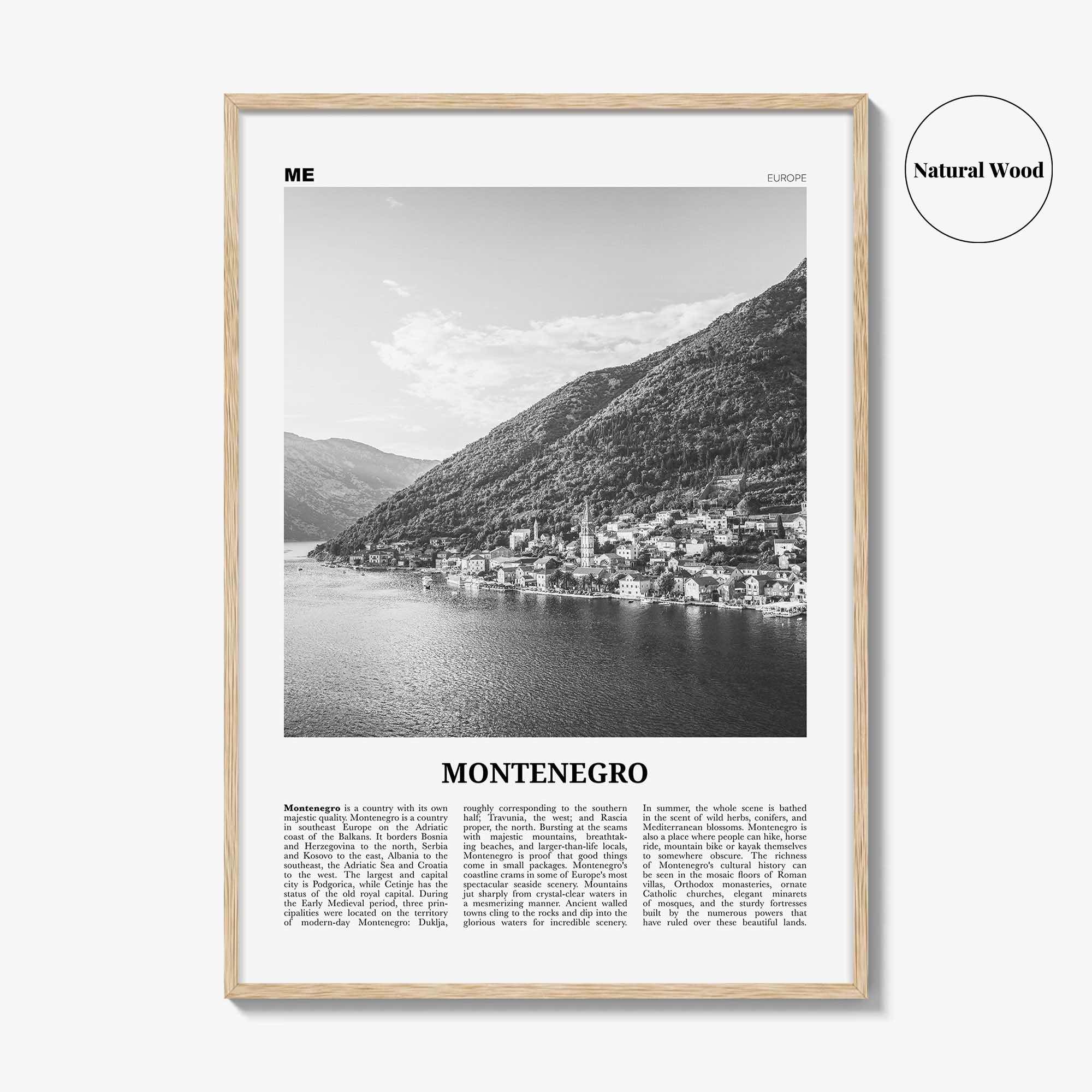 Montenegro Print Black and White, Montenegro Wall Art, Montenegro Poster, Montenegro Photo, Црна Гора, Crna, Gora, Podgorica, Balkan, Europe