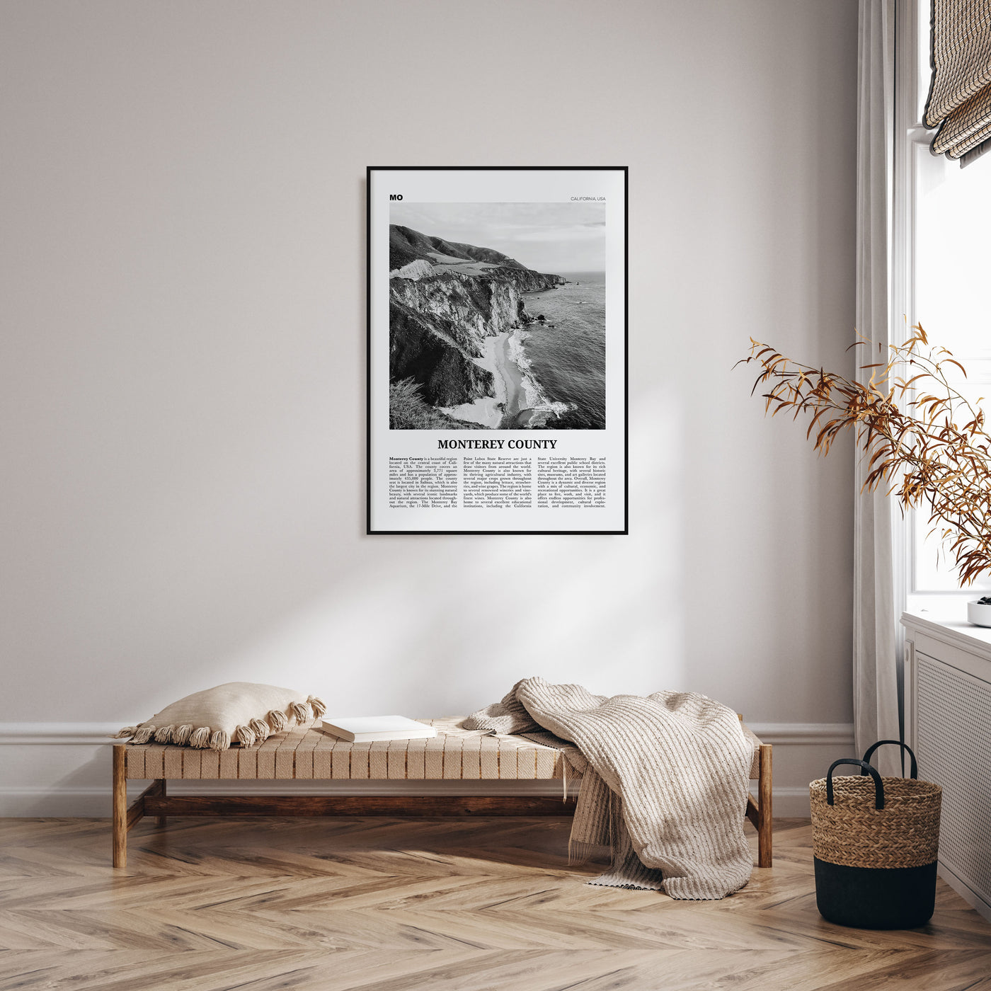 Monterey County Travel B&W Poster