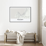 Monterey Map Landscape Poster