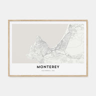 Monterey Map Landscape Poster