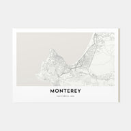 Monterey Map Landscape Poster