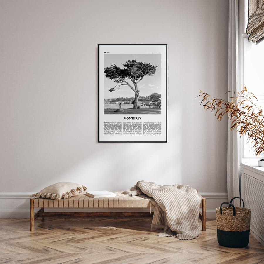 Monterey Travel B&W Poster