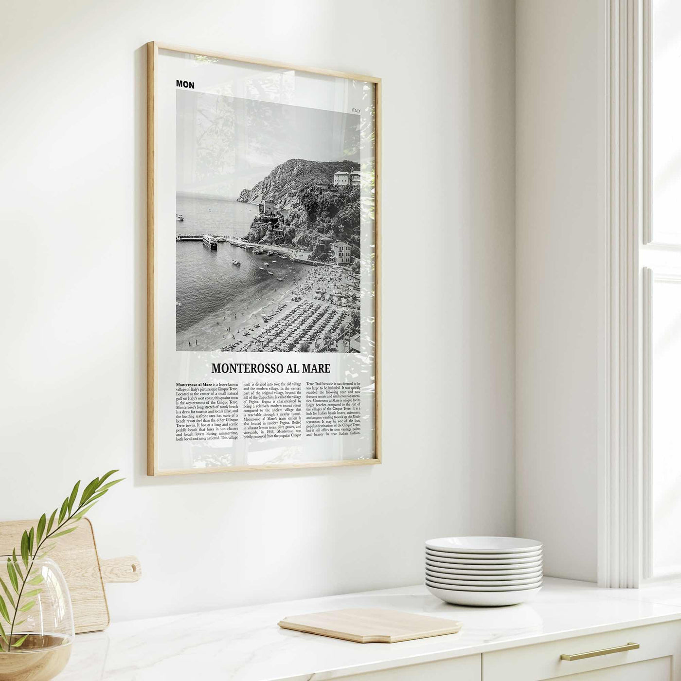 Monterosso al Mare Print Black and White, Monterosso al Mare Wall Art, Monterosso al Mare Poster, Monterosso al Mare, Italy, Italia, Europe