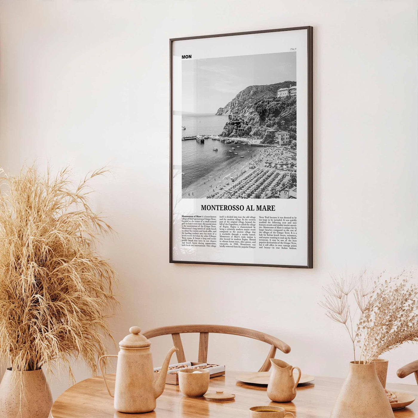 Monterosso al Mare Print Black and White, Monterosso al Mare Wall Art, Monterosso al Mare Poster, Monterosso al Mare, Italy, Italia, Europe