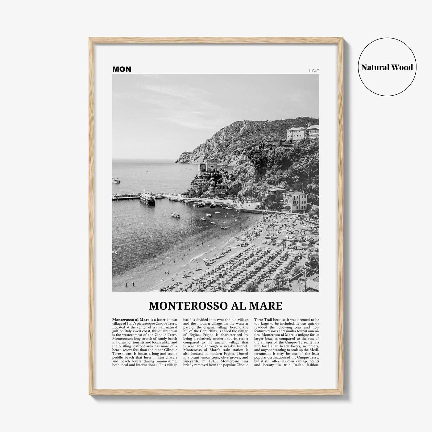 Monterosso al Mare Print Black and White, Monterosso al Mare Wall Art, Monterosso al Mare Poster, Monterosso al Mare, Italy, Italia, Europe
