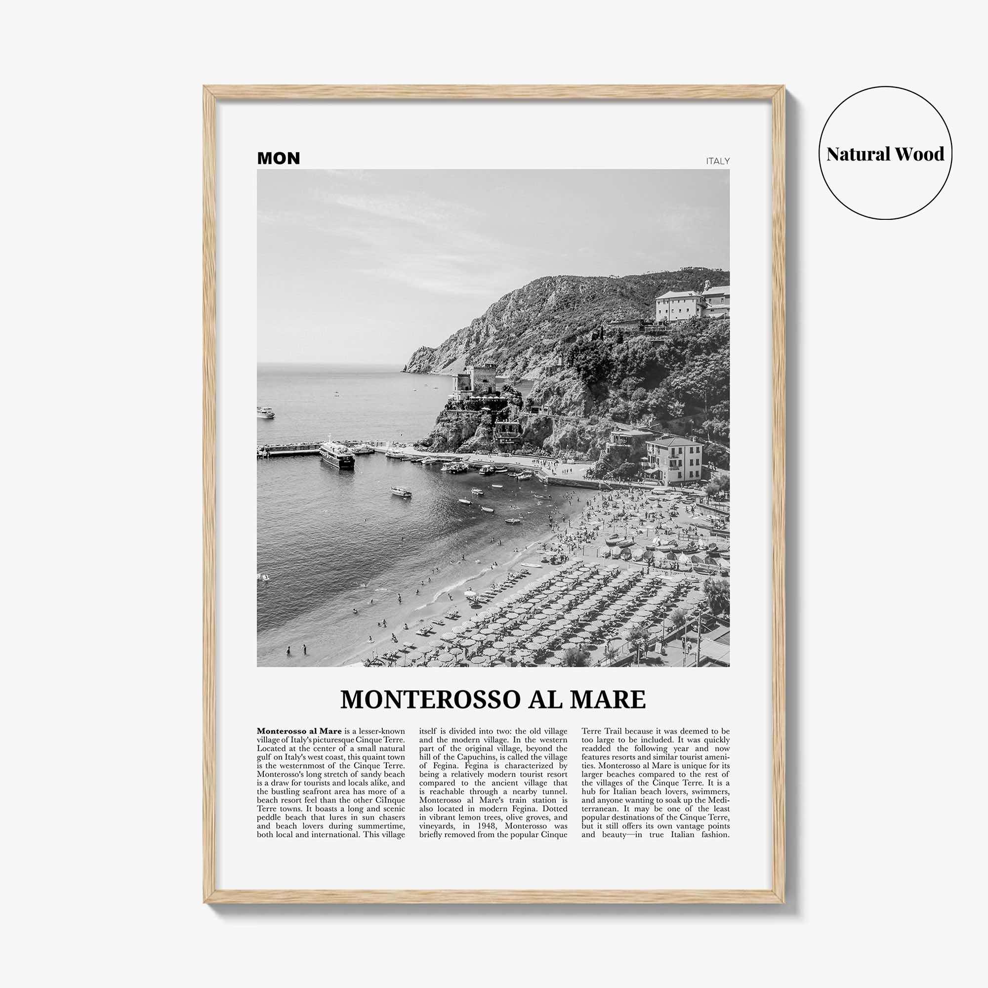 Monterosso al Mare Print Black and White, Monterosso al Mare Wall Art, Monterosso al Mare Poster, Monterosso al Mare, Italy, Italia, Europe