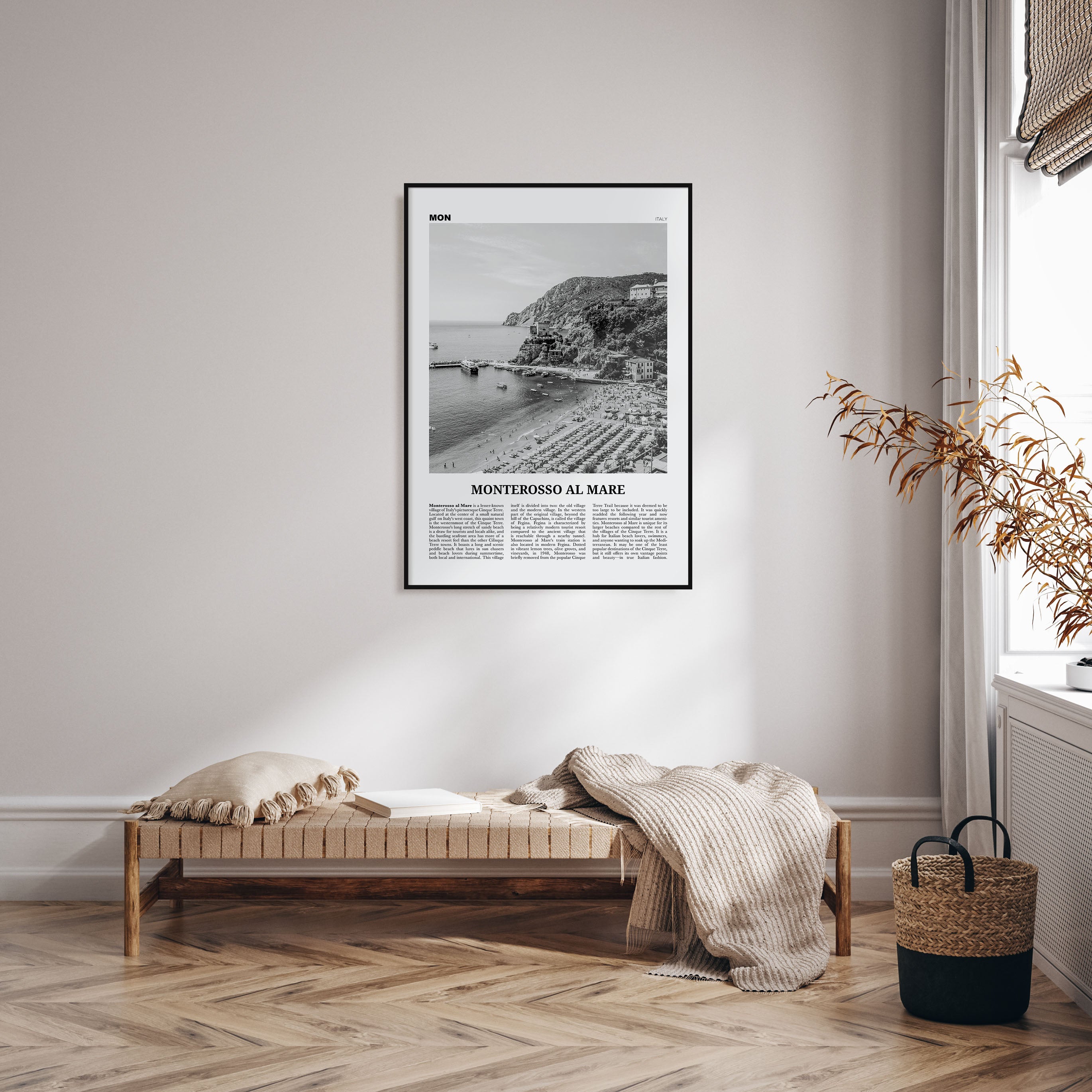 Monterosso al Mare Travel B&W Poster