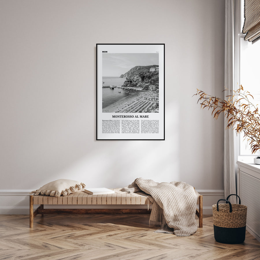 Monterosso al Mare Travel B&W Poster