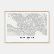 Monterrey Map Landscape Poster