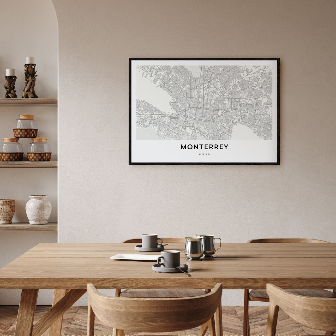 Monterrey Map Landscape Poster