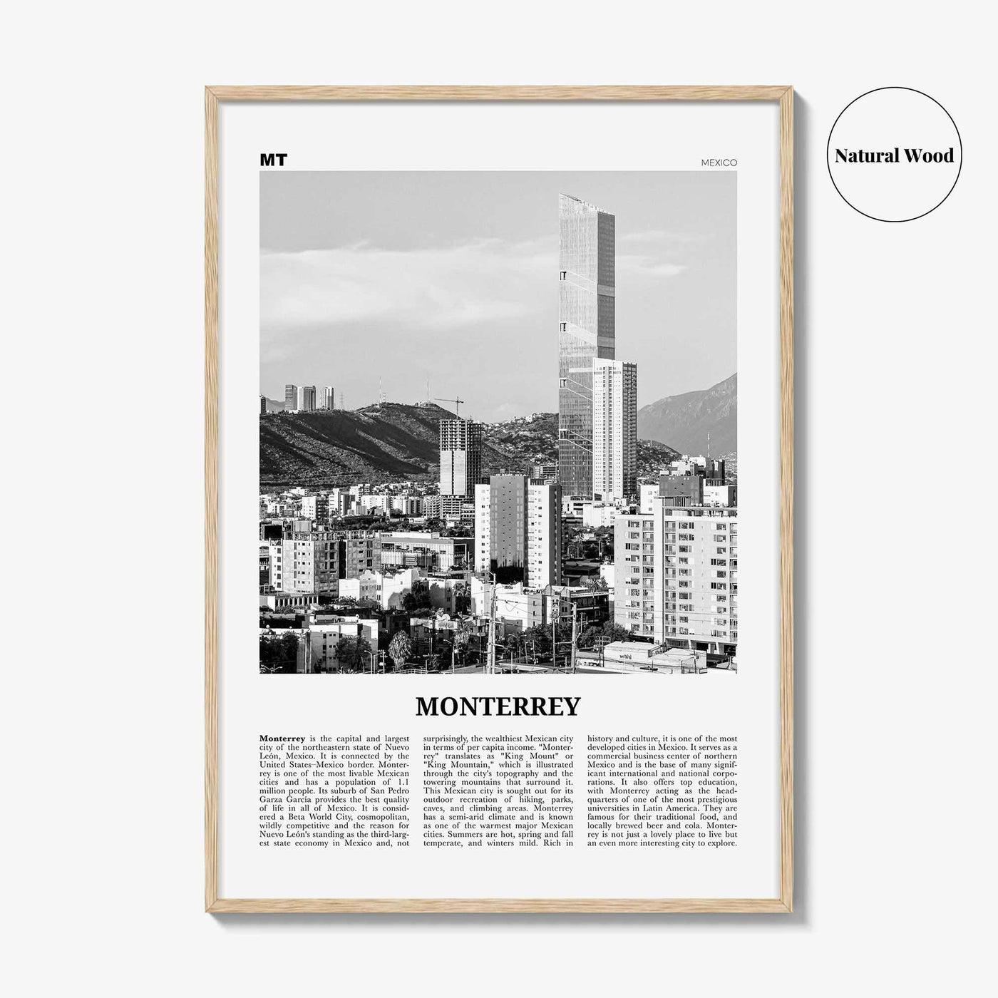 Monterrey Print Black and White No 1, Monterrey Wall Art, Monterrey Poster, Monterrey Photo, Monterrey Wall Décor, Mexico, Nuevo León