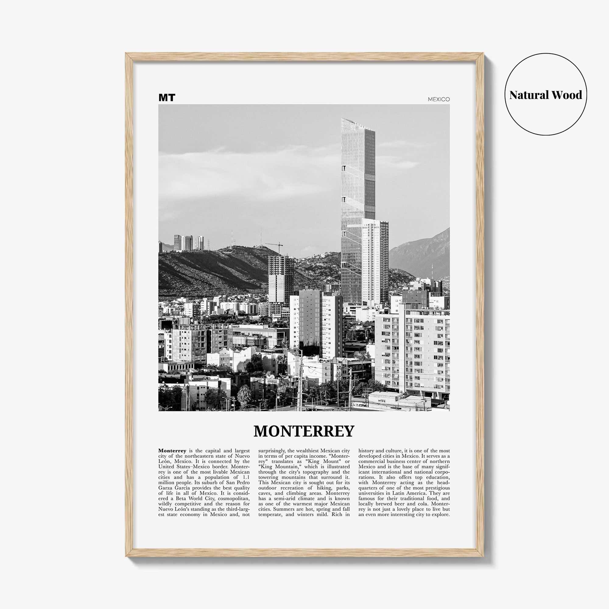 Monterrey Print Black and White No 1, Monterrey Wall Art, Monterrey Poster, Monterrey Photo, Monterrey Wall Décor, Mexico, Nuevo León