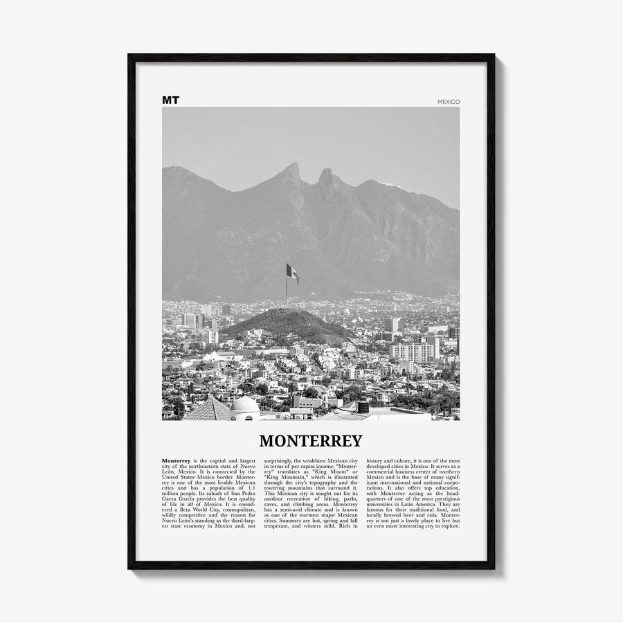 Monterrey Print Black and White No 2, Monterrey Wall Art, Monterrey Poster, Monterrey Photo, Monterrey Wall Décor, Mexico, Nuevo León