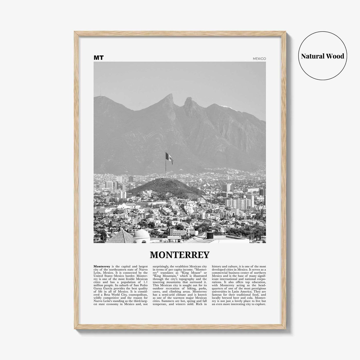 Monterrey Print Black and White No 2, Monterrey Wall Art, Monterrey Poster, Monterrey Photo, Monterrey Wall Décor, Mexico, Nuevo León