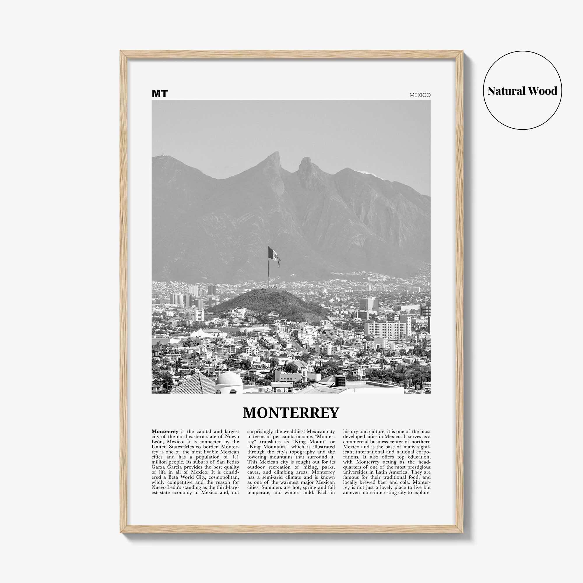 Monterrey Print Black and White No 2, Monterrey Wall Art, Monterrey Poster, Monterrey Photo, Monterrey Wall Décor, Mexico, Nuevo León