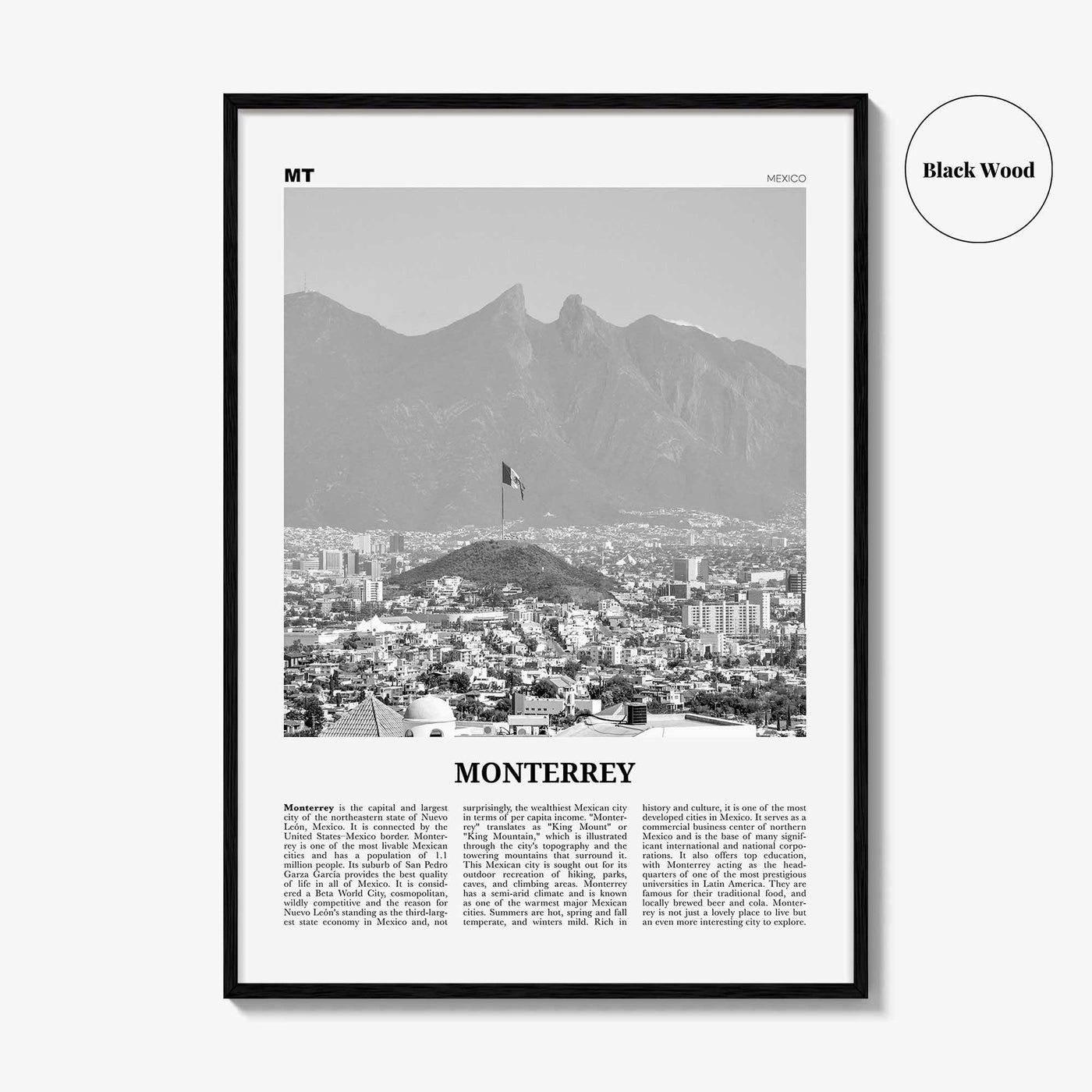 Monterrey Print Black and White No 2, Monterrey Wall Art, Monterrey Poster, Monterrey Photo, Monterrey Wall Décor, Mexico, Nuevo León