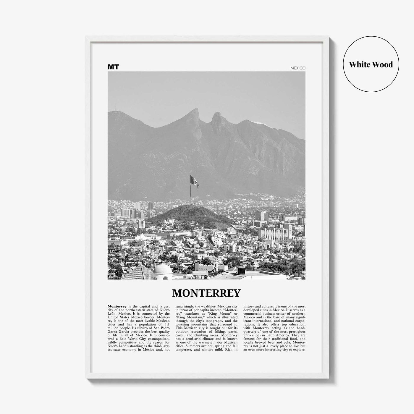 Monterrey Print Black and White No 2, Monterrey Wall Art, Monterrey Poster, Monterrey Photo, Monterrey Wall Décor, Mexico, Nuevo León