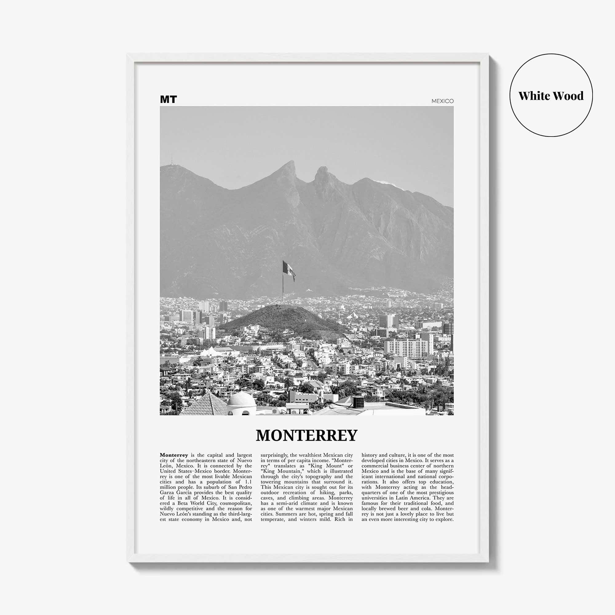 Monterrey Print Black and White No 2, Monterrey Wall Art, Monterrey Poster, Monterrey Photo, Monterrey Wall Décor, Mexico, Nuevo León