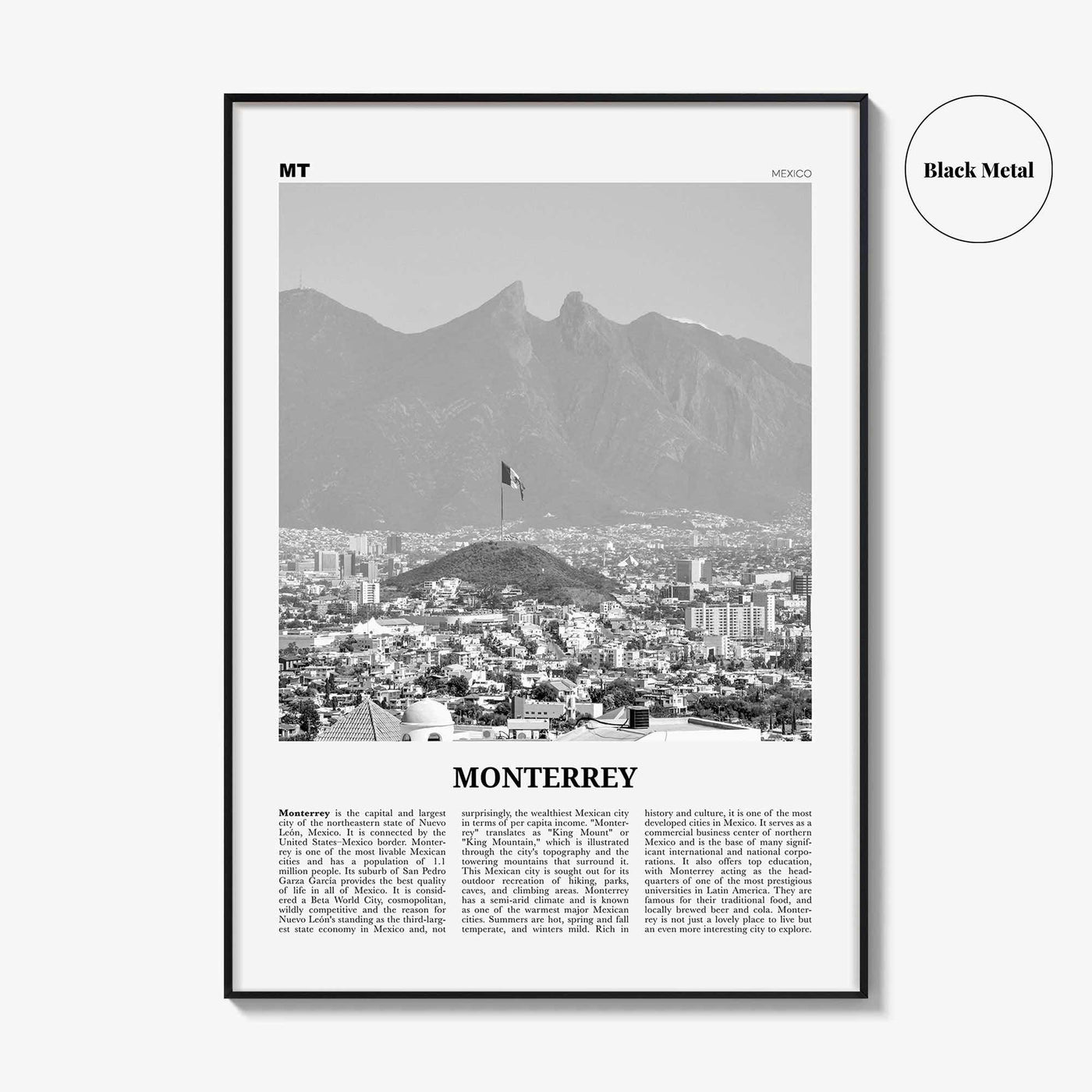 Monterrey Print Black and White No 2, Monterrey Wall Art, Monterrey Poster, Monterrey Photo, Monterrey Wall Décor, Mexico, Nuevo León