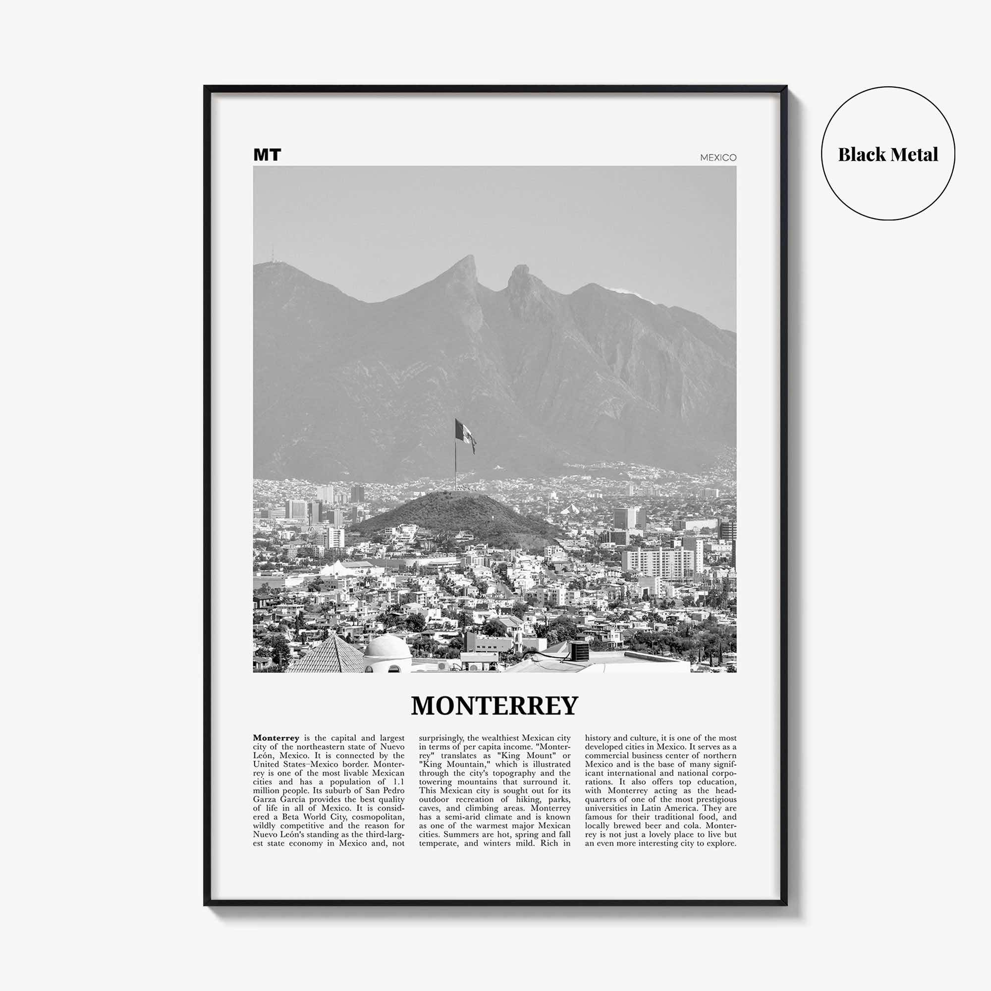 Monterrey Print Black and White No 2, Monterrey Wall Art, Monterrey Poster, Monterrey Photo, Monterrey Wall Décor, Mexico, Nuevo León