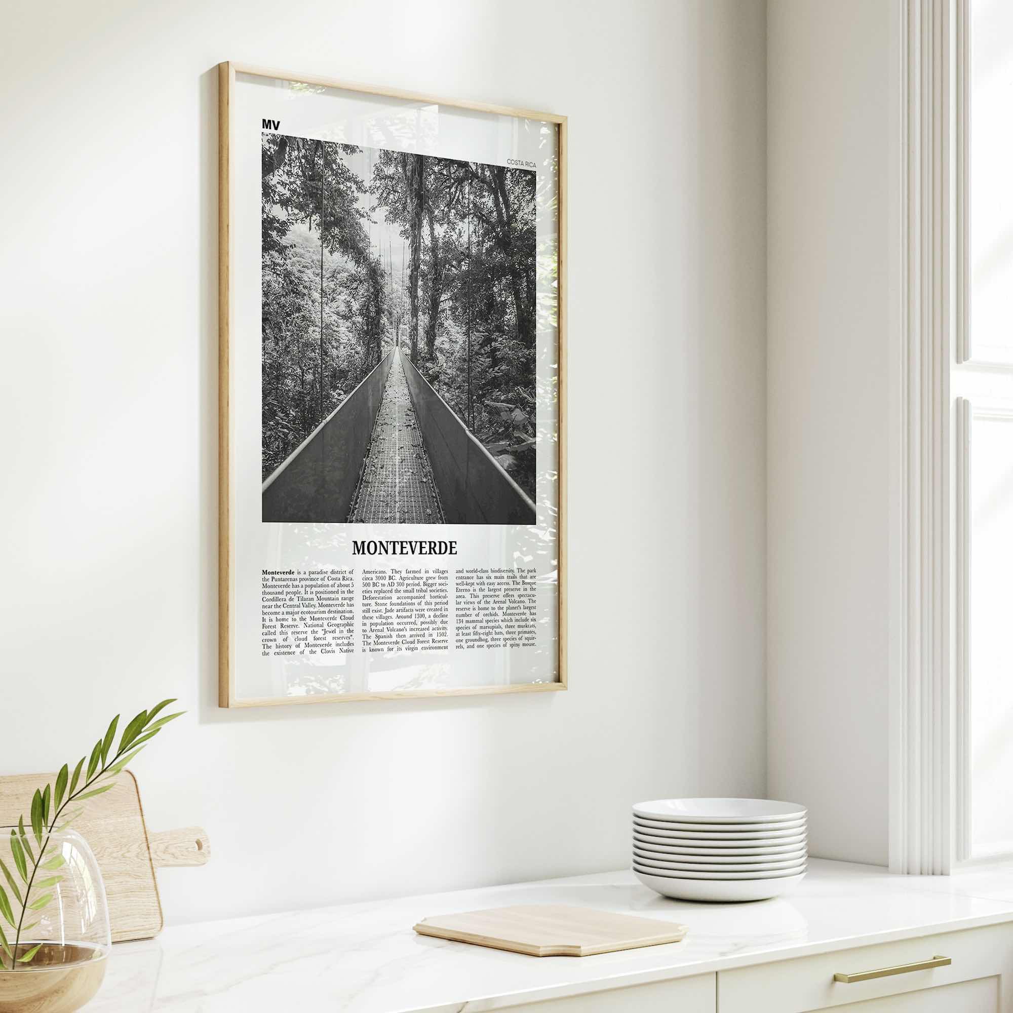 Monteverde Print Black and White, Monteverde Wall Art, Monteverde Poster, Monteverde Photo, Monteverde Wall Décor, Costa Rica