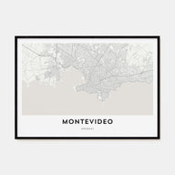 Montevideo Map Landscape Poster