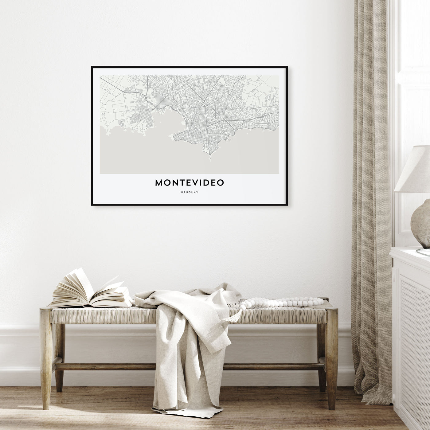 Montevideo Map Landscape Poster
