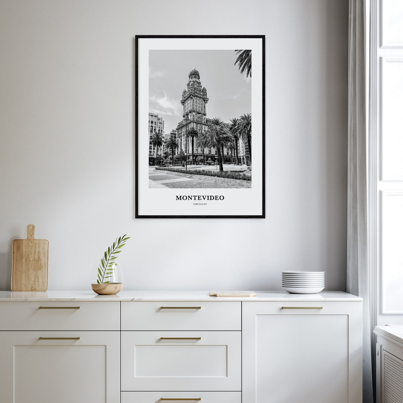 Montevideo Portrait B&W Poster