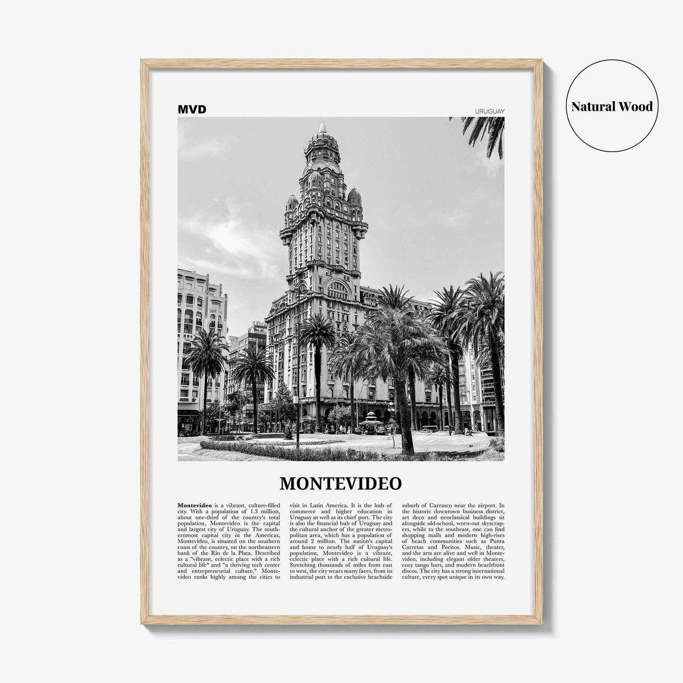 Montevideo Print Black and White, Montevideo Wall Art, Montevideo Poster, Montevideo Photo, Montevideo Wall, Uruguay, Uruguai, South America
