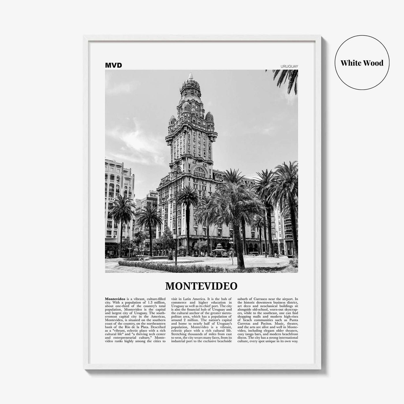 Montevideo Print Black and White, Montevideo Wall Art, Montevideo Poster, Montevideo Photo, Montevideo Wall, Uruguay, Uruguai, South America